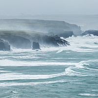 Buy canvas prints of December Storms, Constantine Bay, Cornwall by Mick Blakey