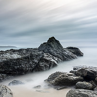 Buy canvas prints of Rock Formations on beach, Carlyon Bay, Cornwall by Mick Blakey