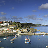 Buy canvas prints of Sun Over Mevagissey Harbour, Cornwall by Mick Blakey