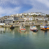 Buy canvas prints of Inner Harbour, Mevagissey, Cornwall by Mick Blakey