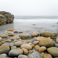Buy canvas prints of Misty Horizon, Porth Nanven beach, Cornwall. by Mick Blakey