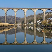 Buy canvas prints of Tamar Reflections, Calstock Viaduct, Cornwall by Mick Blakey