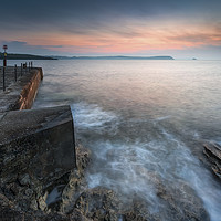 Buy canvas prints of Harbour Wall Sunrise,  Portscatho, Cornwall by Mick Blakey