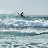 Buy canvas prints of Silhouette surfer  by Mick Blakey