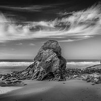 Buy canvas prints of Black Humphrey Rock, Whipsiderry Beach by Mick Blakey
