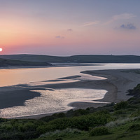 Buy canvas prints of Dipping Sun, Camel Estuary, Cornwall by Mick Blakey