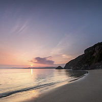 Buy canvas prints of September Sunset, Polkerris Beach, Cornwall by Mick Blakey