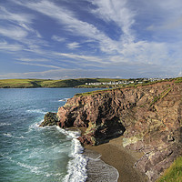 Buy canvas prints of Coastal view towards New Polzeath,  Cornwall by Mick Blakey