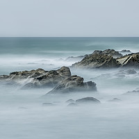 Buy canvas prints of Rocky Outcrop with Mist by Mick Blakey