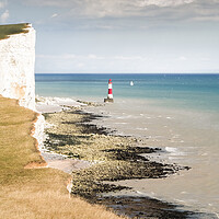 Buy canvas prints of Beachy Head Lighthouse, with yacht by Mark Jones