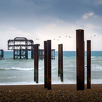 Buy canvas prints of Brighton West Pier, Overcast by Mark Jones