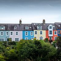 Buy canvas prints of Colourful Terrace, Alnmouth by Mark Jones