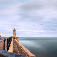 Buy canvas prints of Tynemouth Pier and Lighthouse by Mark Jones
