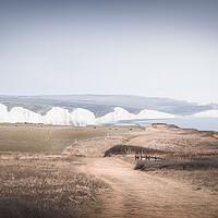 Buy canvas prints of The Seven Sisters from Seaford Head by Mark Jones