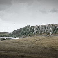 Buy canvas prints of The Whin Sill at Crag Lough by Mark Jones