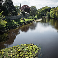 Buy canvas prints of The River Aln at Alnwick, Northumberland by Mark Jones