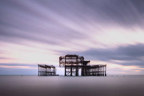 Brighton West Pier, Dramatic Sky Picture Board by Mark Jones