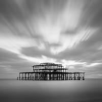 Buy canvas prints of Brighton West Pier, Monochrome by Mark Jones