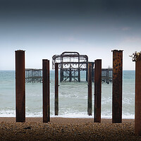Buy canvas prints of Brighton West Pier, Overcast by Mark Jones