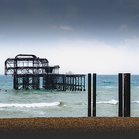 Buy canvas prints of Brighton West Pier, Overcast, Panorama by Mark Jones