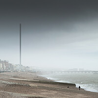 Buy canvas prints of Brighton Beach, Stormy Day by Mark Jones