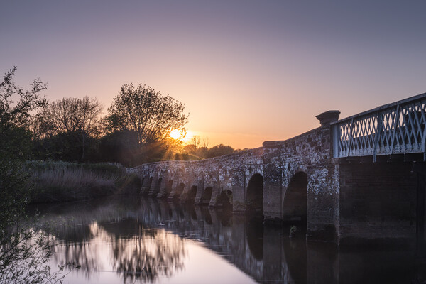 Greatham Bridge Sunset Picture Board by Mark Jones
