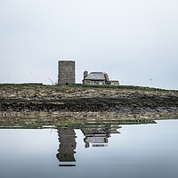 Buy canvas prints of Old Lighthouse and Keepers' Cottage, Brownsman Isl by Mark Jones