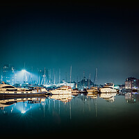 Buy canvas prints of Ipswich Marina at Night by Mark Jones