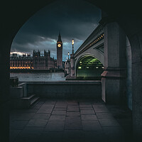 Buy canvas prints of Houses of Parliament, Westminster Bridge, Twilight by Mark Jones