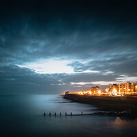Buy canvas prints of Worthing Seafront, Winter Evening by Mark Jones