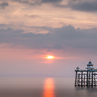 Buy canvas prints of Clevedon Pier Sunset by Mark Jones