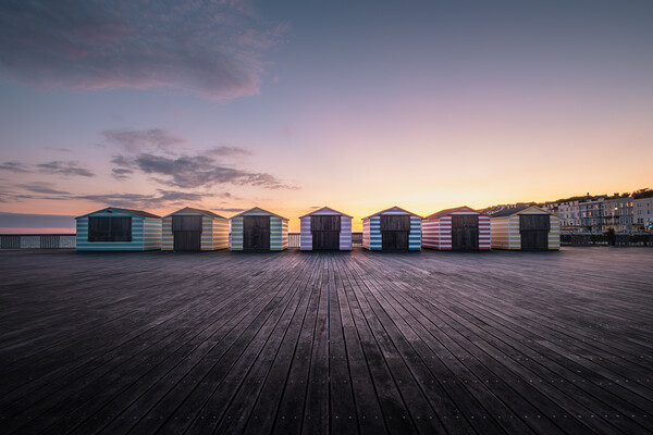 Hastings Pier Beach Huts Picture Board by Mark Jones