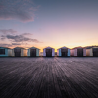 Buy canvas prints of Hastings Pier Beach Huts by Mark Jones