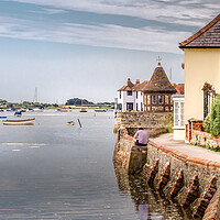 Buy canvas prints of On the Harbour Wall at Bosham by Mark Jones
