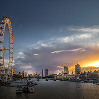 Buy canvas prints of The London Eye and Houses of Parliament by Mark Jones