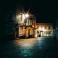 Buy canvas prints of Quay Street, Lymington, Hampshire, UK, at night by Mark Jones