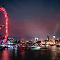 Buy canvas prints of London Eye and Big Ben at Night by Mark Jones