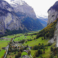 Buy canvas prints of Lauterbrunnen in Switzerland - a wonderful village in the Swiss  by Erik Lattwein