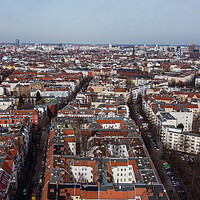 Buy canvas prints of Apartment blocks in Berlin - view from above by Erik Lattwein