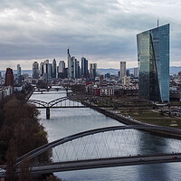 Buy canvas prints of European Central Bank and financial district in Frankfurt by Erik Lattwein