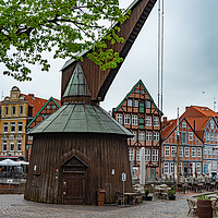 Buy canvas prints of Historic city center of Stade in Germany - CITY OF STADE , GERMANY - MAY 10, 2021 by Erik Lattwein