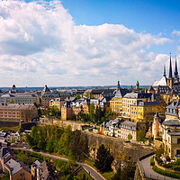 Buy canvas prints of City of Luxemburg from above by Erik Lattwein