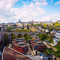 Buy canvas prints of Typical view over the city of Luxemburg by Erik Lattwein