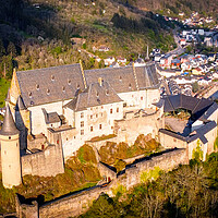 Buy canvas prints of Ancient Vianden Castle in Luxemburg by Erik Lattwein