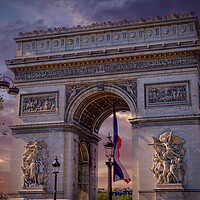 Buy canvas prints of Viewing platform on Arc de Triomphe building in Paris by Erik Lattwein