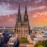 Buy canvas prints of Cologne Cathedral - the iconic church in the city center - aeria by Erik Lattwein