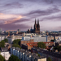 Buy canvas prints of Over the rooftops of Cologne Germany by Erik Lattwein