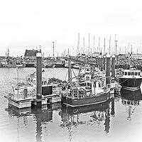Buy canvas prints of Small pier with fisher boats in Howth by Erik Lattwein