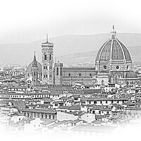 Buy canvas prints of Panoramic view over the city of Florence from Michelangelo Squar by Erik Lattwein