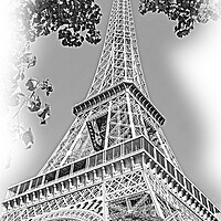 Buy canvas prints of Famous Eiffel Tower in Paris on a sunny day by Erik Lattwein
